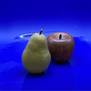 Mid-century, modern solid wood, apple solid wood pear.